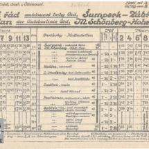 Jízdní řád autobusové linky ČSD, 1932, inv. č. 20.192